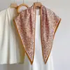 Lenço de seda listrado irregular estilo europeu feminino novo para primavera e verão, acessório de usar por cima, xale triangular, cinto para cintura de jeans, lenço triangular