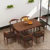 Mesa de Jantar para Catering Apartamento Pequeno Mesa de Jantar Simples Moderna e Conjunto de Cadeiras Mesa de Jantar Retangular Mesa e Cadeiras para Restaurante de Fast Food Casual