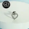 Piercing Labial Stud de Titânio F136 com Design de Flor Relâmpago e Cravação de Zircônia, Joia para Body Piercing com Corpo de Titânio de Grau Cirúrgico, Produto em Estoque do Fabricante