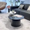 Mesa de Centro Painel Sala de Estar Nórdica Apartamento Pequeno Redonda Moderna Simples Luxo Leve Quarto de Casa Mesa de Cabeceira Minimalismo Italiano
