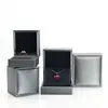 Caja de joyería de cuero PU cepillado para anillos, colgantes, collares, pulseras, caja de embalaje para joyería, fábrica, venta al por mayor en stock