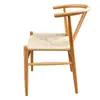 Silla en Y Tejida con Cuerda Madera de Caucho Madera Maciza Silla de Comedor Silla de Ocio para el Hogar con Respaldo Silla para Casa de Huéspedes Hotel Silla en Y de Madera Maciza Tejida con Cuerda