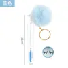 Pincel de Cílios com Pom-Pom, Fivela Dourada de Rosto Sorridente, Embalado em Tubo para Venda por Atacado, Curvador de Cílios Descartável com Cabo de Cristal, Pincel para Sobrancelhas, Ferramenta de Beleza para Cílios