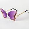 Nuevas Gafas de Sol con Forma de Mariposa Sin Montura Gafas de Sol Rojas de Internet para Mujer Gafas de Sol Transfronterizas de Alto Nivel