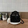 Bolsa Pequena de Cor Sólida com Bolinhas Pequenas Nova de Verão 2026 Bolsa de Mão Fofa Estilo Mori Tendência Moda Alto Valor Bolsa Transversal Simples