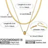 Estilo Ins Europeu e Americano Luxo Leve Moda Geométrica Pingente de Contas Redondas Corrente de Lâmina Banhada a Ouro 18K de Aço Inoxidável Colar Empilhado de Camada Dupla