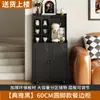 Aparador de Madeira Maciça Gabinete de Café para Apartamento Pequeno Armário Alto Armário com Armazenamento Integrado Lateral de Parede Aparador para Sala de Estar Doméstica-Gabinete Lateral Lateral de Parede