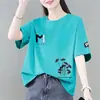 Ropa de maternidad de comercio exterior transfronterizo, camiseta de manga corta de sobreproducción para mujer, corte holgado, talla grande, adelgazante, que disimula el abdomen, top moderno estilo coreano