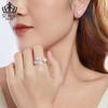 Anillo Evelle Elegante Flor Escarchada con Apertura Plata Esterlina s925 Joyería de Primavera Anillo Ajustable Venta al Mayoreo Mujeres