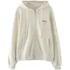 Nova jaqueta de fleece grossa estilo coreano para outono e inverno para mulheres, moderna e estilosa, moletom com zíper de corte solto para mulheres