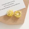 Aretes de racimo de flores de trébol de cuatro hojas transparentes y coloridos de verano, accesorios acrílicos DIY, material para aretes tejidos a mano, venta al por mayor