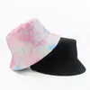 Sombrero de pescador tie-dye de doble cara con estampado digital transfronterizo para hombres y mujeres, sombrero de protección solar para moda exterior de primavera y verano