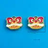 Guochao Shajin Conejo Ye Agujero Pasante Cuenta León Borla Colgante Agujero Pasante Dios de la Riqueza Joyería Tejida a Mano DIY Accesorios