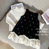 Conjunto de Falda Plisada Estilo Coreano para Niñas Qixiaoqi Otoño e Invierno, Elegante Falda a Cuadros con Forro Polar, Tendencia Universitaria Venta al por Mayor