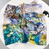 Nuevo pañuelo de seda para dama de primavera y verano, ligero y transpirable, cuadrado de 65*65cm, versátil y estampado, mezcla de seda y algodón
