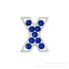 Cinturón de vestir con letras de diamantes azules zafiro de 8 mm, accesorios de joyería de pedrería DIY, pulsera con las 26 letras inglesas, accesorios de joyería