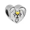 Panjia Nuevo Caliente Oro y Plata Pedrería Amor Trébol de Cuatro Hojas Pato Amarillo Corona Accesorios para Joyería DIY con Cuentas Mano