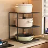 Estante para Fregadero de Cocina Estante de Almacenamiento para Ollas Encimera Debajo del Fregadero Estante para Ollas Esquina de Gabinete Multicapa Hogareño