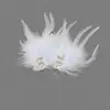 Pasador de Plumas Estilo Celebridad de Internet, Lindo Pasador de Pelo Estilo Hada Cisne Blanco, Pinza Lateral Estilo Coreano Hada de Perlas