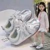 Sapatilhas de balé prateadas para meninas, nova coleção outono 2026, tênis esportivos para crianças e bebês, sapatos單 para meninas, sapatos estilo princesa