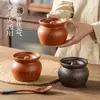 Panela de Cerâmica com Tampa para Cozinhar Sopa Lentamente, Panela de Ensopado com Vedação de Água, Panela de Sopa para Uso Doméstico, Lanche Shaixian, Jiangxi, Panela de Barro para Porção Individual