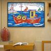 Fornecimento de fábrica fornecimento ponto cruz sala de estar barco pano pedaços pequenos paisagem pintura de parede bordado diy uma peça entrega