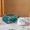 Taza y Platillo de Café Suzuki Orquídea Vintage Pequeño Transparente Color Nuevo Valor ins Estilo Pastoral Cerámica Exquisito Juego para el Té de la Tarde