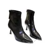 Botines de punta estilo francés para mujer, nueva colección otoño 2026, perfectos con vestidos, diseño ajustado, tacones de aguja elegantes, botas de tacón alto a la moda