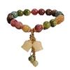 Pulsera de Orquídea Suzuki de Turmalina Artificial para Mujer Verano Ins Nicho Lujo Ligero Alta Gama Pulsera de Flor de Melocotón para Regalo de Cumpleaños de Novia