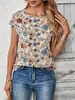 Europa y Estados Unidos transfronterizo nuevo Amazon moda estampado floral top de mujer