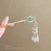 Com Contas Douradas - Estilo Étnico Presilha Lateral de Pérolas Franja Original Presilha de Cabelo Elegante Adorno de Cabeça para Uso Diário Hanfu Qipao