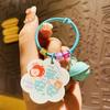 Estilo Ins Creativo Acrílico Texto Marca Ping An Coche Feliz Llavero Colgante Corazón de Niña Funda para Teléfono Móvil Joyería