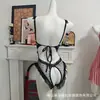 Domiela Lencería Sexy Encaje Bodysuit Transparente Puro Deseo Pijama Sin Quitarse Pecho Pequeño Set Qqny