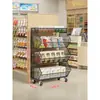 Prateleira de armazenamento de cozinha, móvel atrás da porta, organizador multifuncional de frutas e vegetais, expositor de lanches de supermercado, estante de exposição de vários níveis de piso