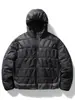 Chaqueta de plumón con capucha y patchwork para hombre FORN3, acolchado de diamantes, forro polar con cierre, ligera, cálida para invierno