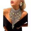 Collar de gota de agua con borlas largas exageradas transfronterizas de Europa y Estados Unidos, accesorios de joyería de lujo de moda para damas, para fiestas en discotecas
