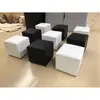 Bancos Cuadrados Blancos y Negros para Exposiciones, Bancos con Forma de Tostada, Bancos de Cuero Suave, Bancos para Cambiarse los Zapatos, Adecuados para Eventos de Bodas, Disponibles para Pedidos al por Mayor