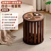 Bancos apilables para el hogar con ruedas, taburetes redondos altos móviles, apilables y plegables para almacenamiento, adecuados para sala de estar y mesa de comedor como asientos de repuesto