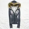 Sudadera de Invierno Nueva Gótica Retro para Mujer con Diseño de Cuello de Piel, Sudadera con Capucha Ajustada, Estilo Callejero Personalizado Lulu