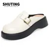 Chinelos Fechados Estilo Novo 2026, Antiderrapantes, Estilo Britânico Retrô, Confortáveis Sapatos Birkenstock, Versáteis e Fáceis de Usar, Meio Chinelos com Solado Macio para Uso Externo