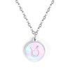 Collar Popular Transfronterizo de los Doce Signos del Zodiaco Collar con Colgante de Concha Regalo de Cumpleaños para Mejor Amiga o Pareja Collar de Acero Inoxidable para Mujer