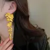 Pendientes de Plata con Aguja de Estilo Étnico con Flores de Piedra Ojo de Gato Incrustadas de Diamantes, Pendientes de Moda de Lujo Ligero de Gama Alta, Pendientes Sencillos de Nicho para Mujer