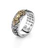 Anillo de Rubí Pixiu de Moda para Hombre, Anillo Ajustable Vintage de Plata Lisa con Patrón de Nube Vajra Mantra de Seis Palabras