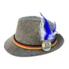 Venta Caliente Oktoberfest Carnaval Alemán Sombrero de Senderismo Gris Compuesto Sombrero Jazz Sombrero de Fiesta Sombrero de Actuación para Adultos