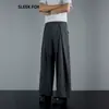 Pantalones Casuales Lisos Streetwear para Hombre, Nuevo Otoño, Sensación de Alta Gama, Caída, Pierna Recta, Pantalones de Traje, Modernos