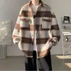 Abrigo de Lana para Hombre 2026, Top de Moda para Primavera y Otoño con Cuello Solapa, Chaqueta Informal Holgada Estilo Pequeño Aroma de Marca de Moda Juvenil