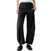 Pantalones de viaje para mujer más vendidos transfronterizos, con cintura elástica holgada, diseño de pierna curva, estilo de pierna ancha, bolsillos casuales y longitud recortada