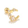 Moda Europea y Americana Estrella Luna Uña para Cartílago de la Oreja Aretes de Oro 18K Inoxidables de Moda Arete de Bola Twist con Perforación de Tornillo ins