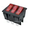 Kcd9-A Tipo Barco Duplo Cartão Triplo 6 Pinos Vermelho com Luz Combinação 3 em 1 Interruptor de Botão Basculante