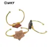 WT-B639 comercio exterior al por mayor gema forma de estrella pulsera de latón ajustable para niña accesorios básicos diarios